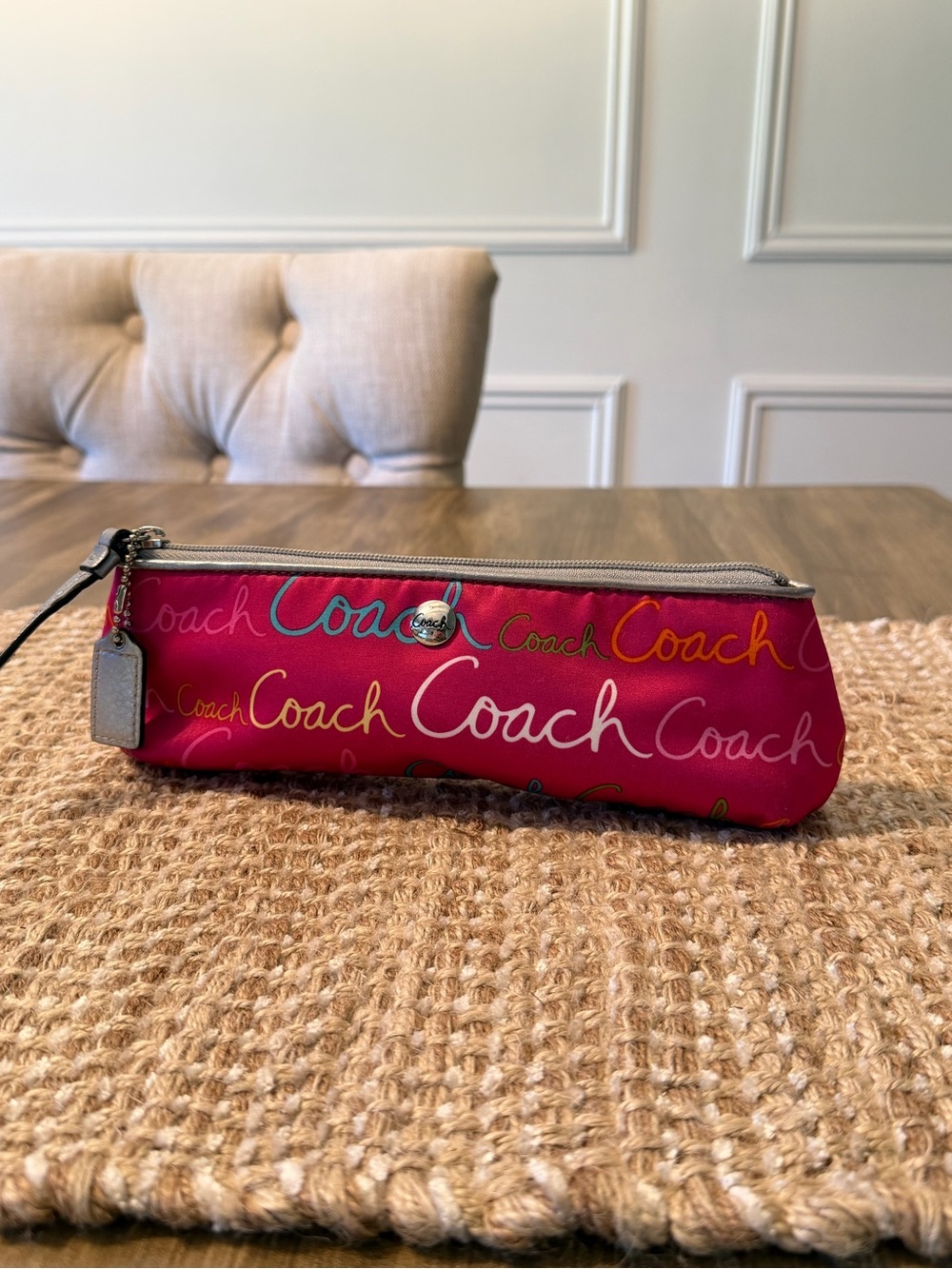 Coach Pink Pencil/Cosmetic Case Pouch HTF